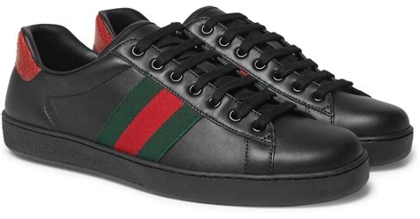 gucci men's ace leather sneakers